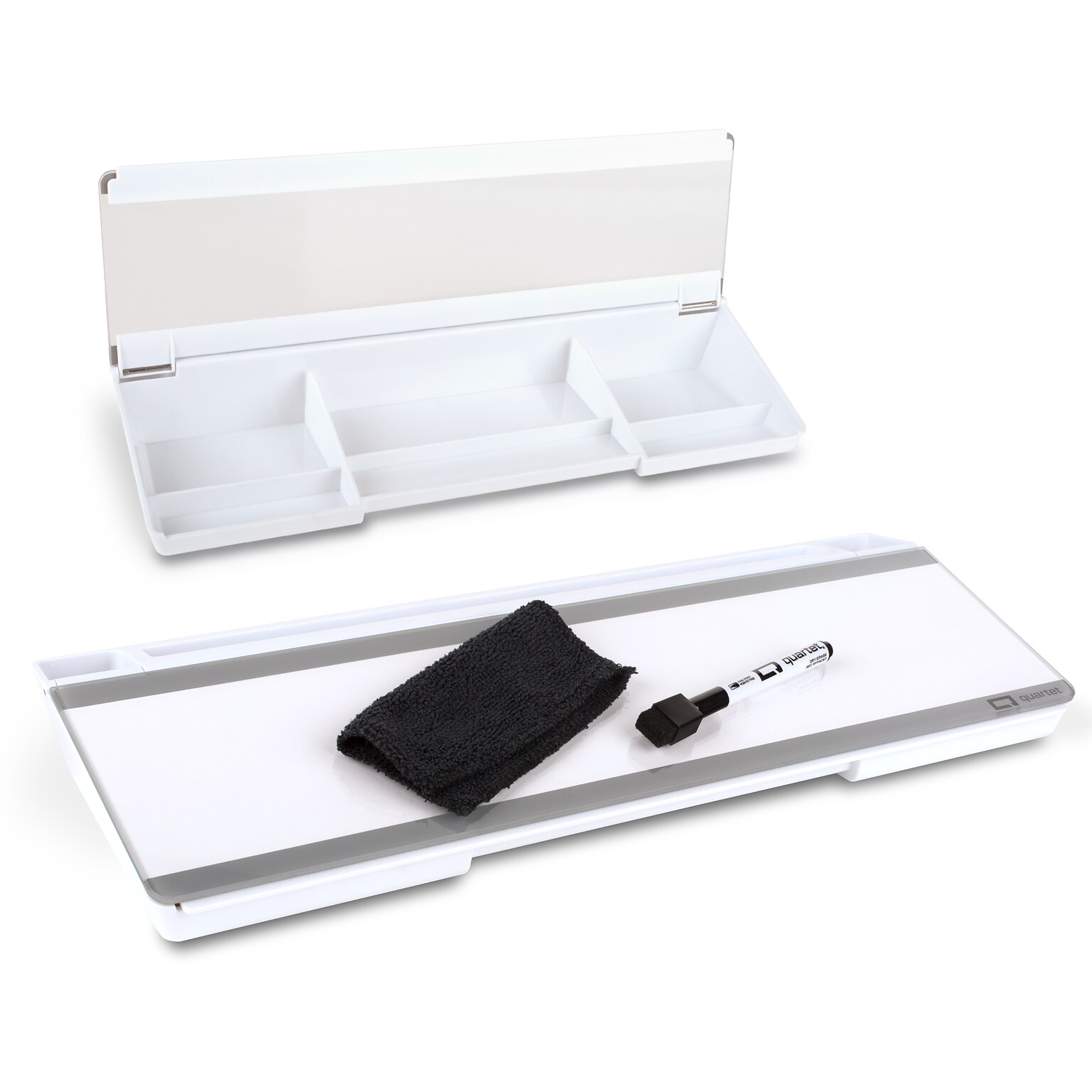 Quartet Flip-Top Glass Dry-Erase Desktop Pad, 18 x 6, White Surface (Q090F04-R)