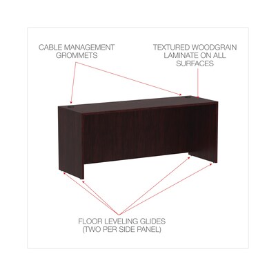 Alera™ Valencia Series Executive Suites in Mahogany, Credenza Shell, 72"W