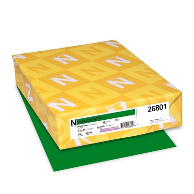 Exact Brights Colored Paper, 20 lbs., 8.5 x 11, Bright Pine, 20 lbs., 500 Sheets/Ream (WAU26801)