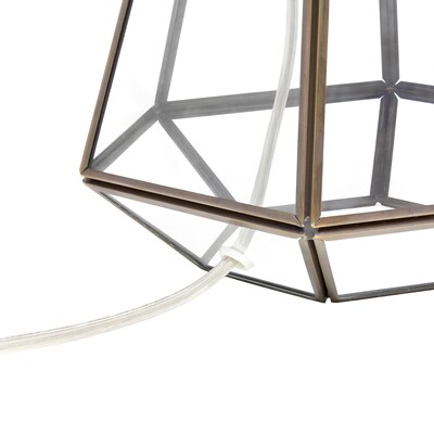 Lalia Home Transparent Triagonal Table Lamp, Brass (LHT-4009-BR)
