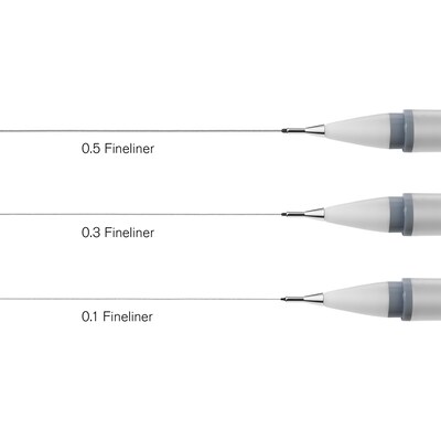 Winsor & Newton Graphic Marker, Fineliner Pens, Cool Grey Ink, 3/Set (WNX0290108)