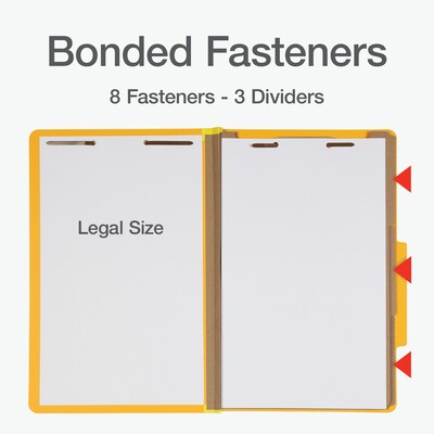 Pendaflex Heavy Duty Classification Folder, 3-Dividers, 3" Expansion, Legal Size, Yellow, 10/Box (1006946)