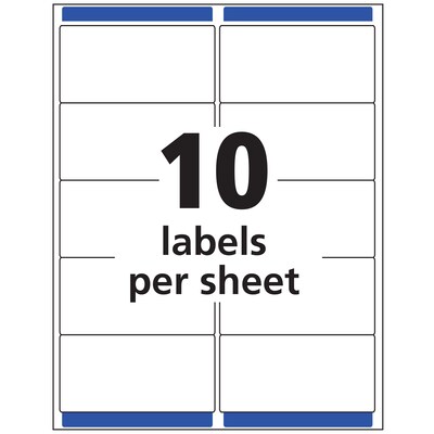 Avery Easy Peel Laser Shipping Labels, 2" x 4", Clear, 10 Labels/Sheet, 10 Sheets/Pack (15663)