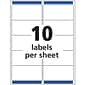 Avery Easy Peel Laser Shipping Labels, 2" x 4", Clear, 10 Labels/Sheet, 10 Sheets/Pack (15663)