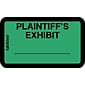 Tabbies Plaintiff's Exhibit Labels, Pre-Printed, 1" X 1 5/8", Green, 252/Pack (58025)