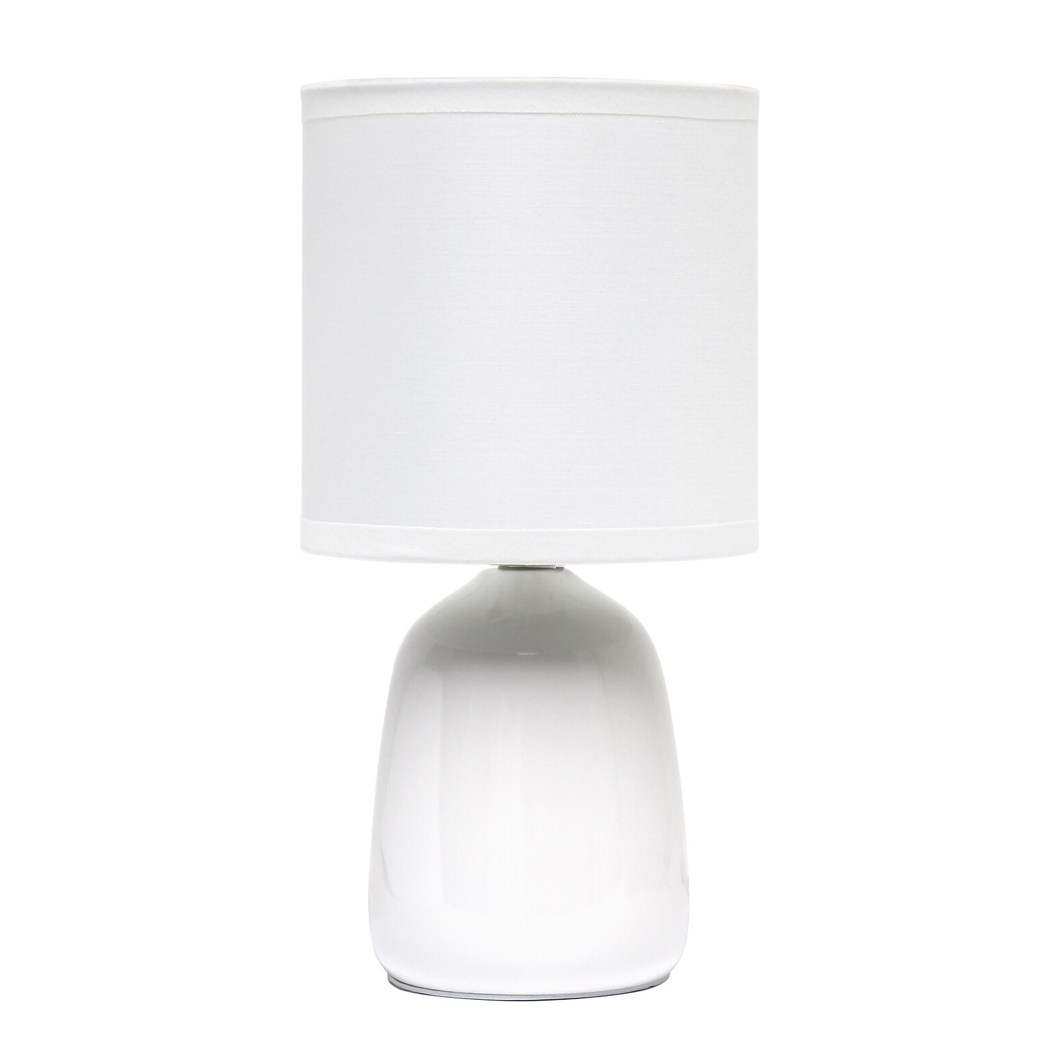 Simple Designs Ceramic Thimble Base 10.04 LED Table Lamp, Off White (LT1134-OFF)
