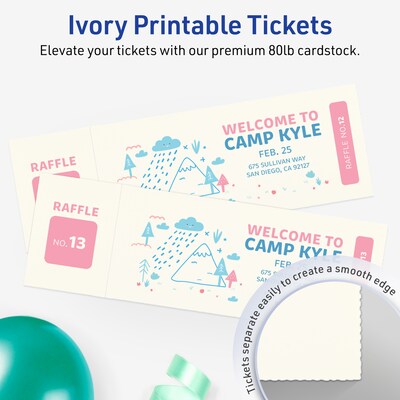 Avery Integrated Cards, 2-1/2 x 2-1/2, Matte Ivory, 40/Pack (95332)