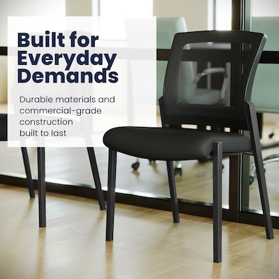 Flash Furniture Hercules Stackable Side Chairs, Black, 4/Pk (4HL0010W1BK)