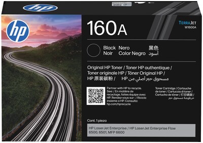 HP 160A Black Toner Cartridge, Prints Up to 10,500 Pages (W1600A)