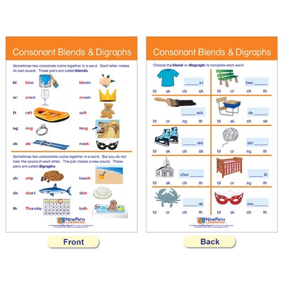 NewPath Learning Decoding & Phonics Bulletin Board Charts, 12" x 18", 8/Set (NP-921501)
