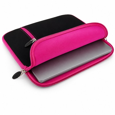 Vangoddy 15" Laptop Sleeve, Black/Pink (NBKLEA225)