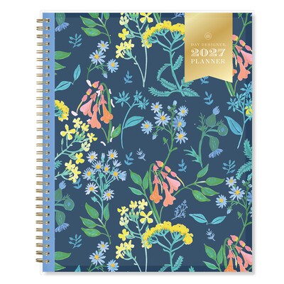 2027 Blue Sky Day Designer Meadow Blue 8.5 x 11 Calendar Year Weekly & Monthly Planner, Plastic Cover, Blue (147222-27)