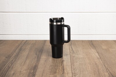 40 oz Stainless Travel Mug, (Black)