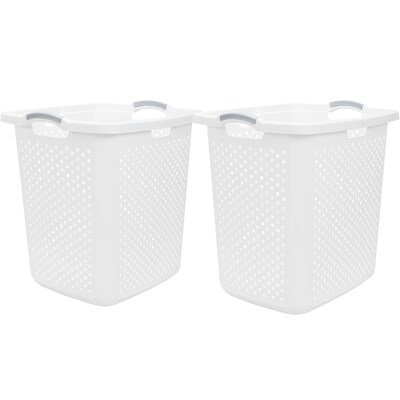 Hefty Touch Top Trash Can, White, 13 Gallon, 2/Pack (2166HFTCOM000)