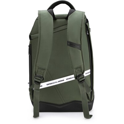 SwissDigital SEON L+ Mountain-Shaped Laptop Backpack, Large, Dark Green (SD1650-23)