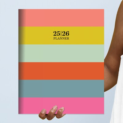 2025-2026 TF Publishing Super Stripe 9" x 11" Academic Year Monthly Planner, Paperboard Cover, Multicolored (AY26-4510)