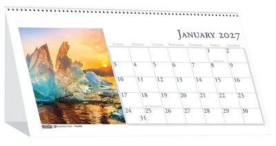 2027 House of Doolittle Earthscapes Scenic 8.5 x 4 Monthly Desk Calendar (3649-27)