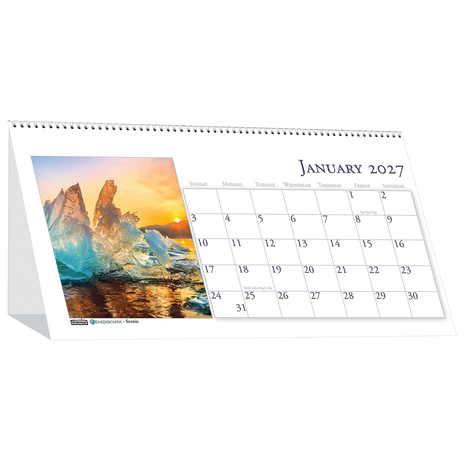2027 House of Doolittle Earthscapes Scenic 8.5 x 4 Monthly Desk Calendar (3649-27)