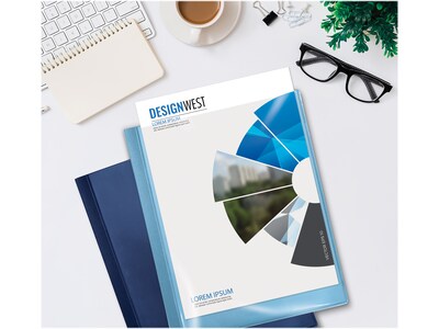 Better Office Letter-Size Clear Cover Presentation Books, Assorted Colors, 12/Pack (32019-12PK)