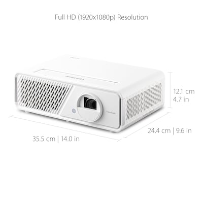 ViewSonic 1080p Short Throw Projector with 3100 LED Lumens, USB-C, BT Speakers and Wi-Fi, White (X2)