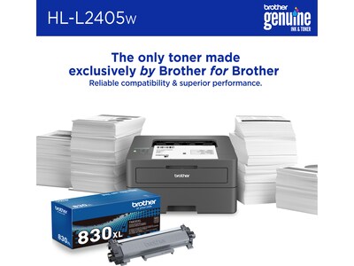 Brother HL-L2405W Compact Wireless Black & White Laser Printer, Single-Function, Print, Refresh Subscription Ready