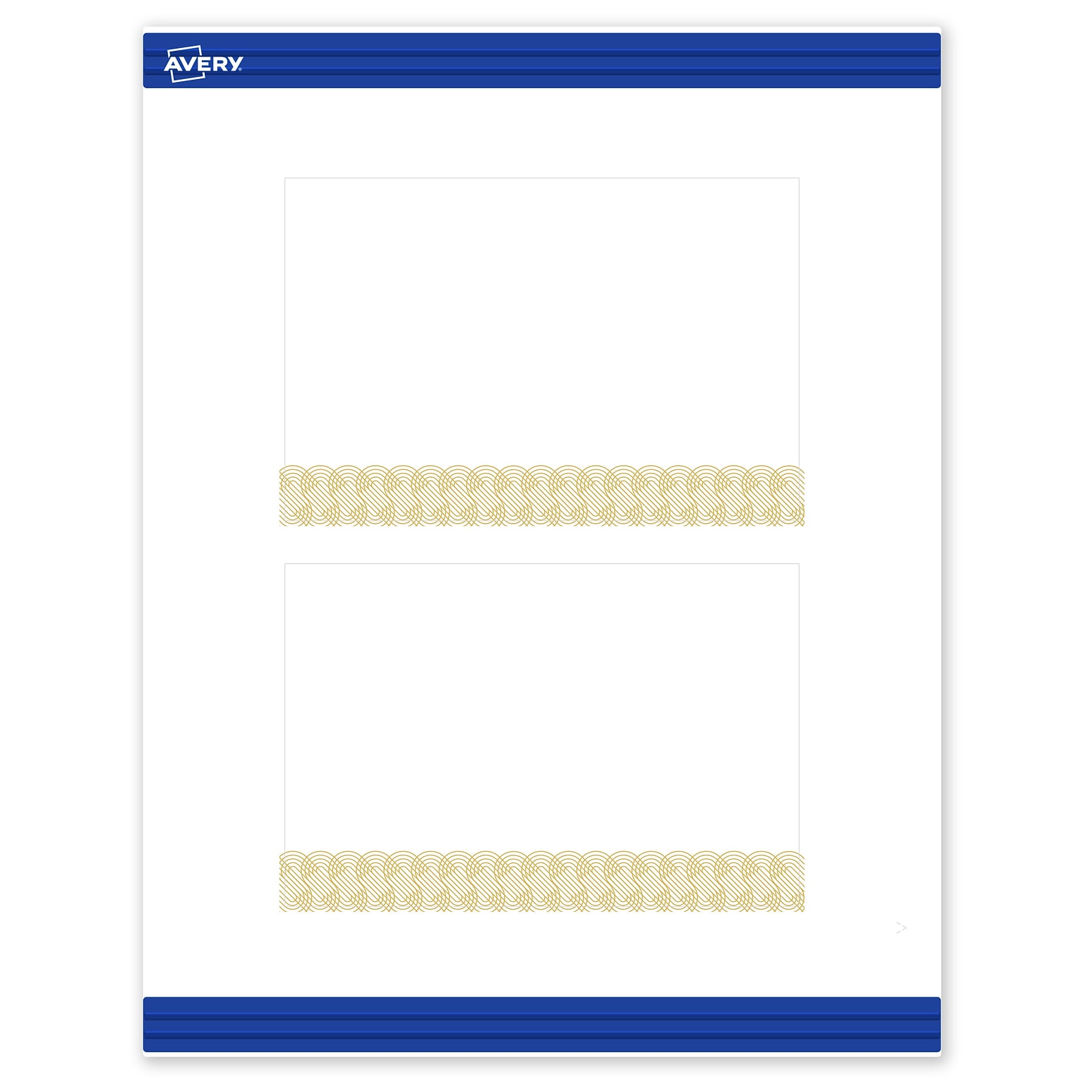 Avery Gold Lace Trim Pattern Matte Blank Card, White, 20/Pack (S00-EX4)