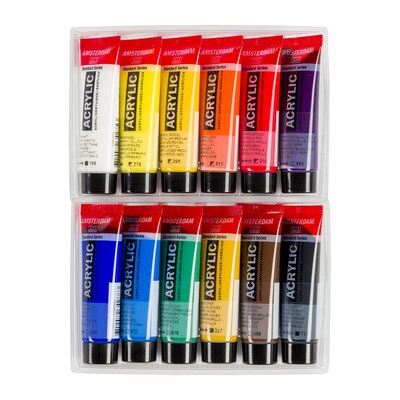Amsterdam General Selection Acrylic Paint, Assorted Colors, 12/Pack (AMS17820412)