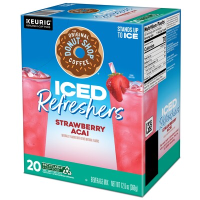 The Original Donut Shop Iced Refreshers Strawberry Acai, Keurig® K-Cup® Pods, 80/Carton (5000379382CT)