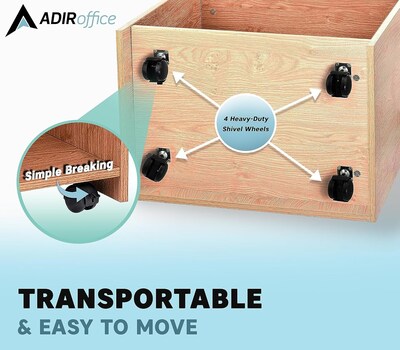 AdirOffice 46" Speaker Podium Presentation Lectern, Medium Oak (661-07-MEO)