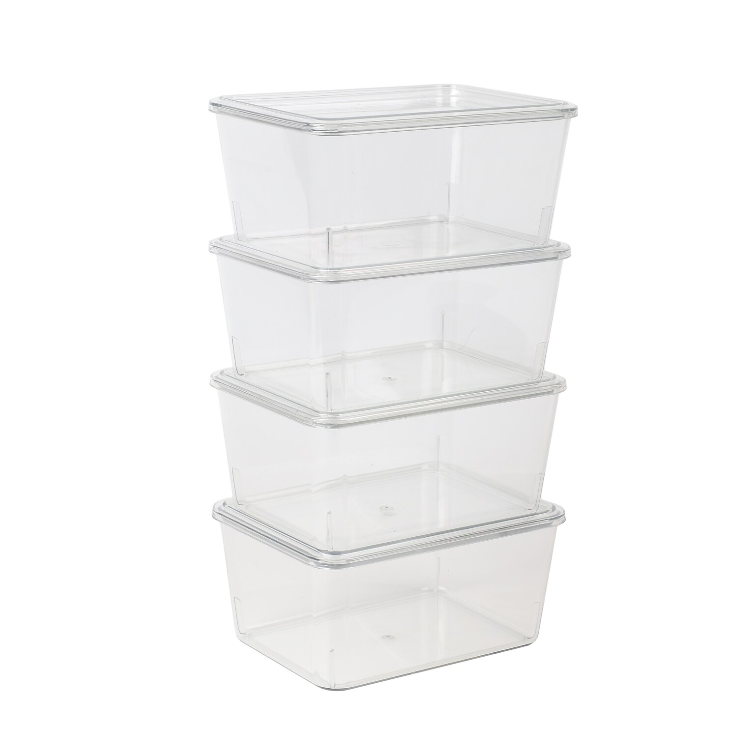 Martha Stewart Brody Stackable Plastic Storage Organizer, Clear, 4/Set (GSBAYM0164CLR)