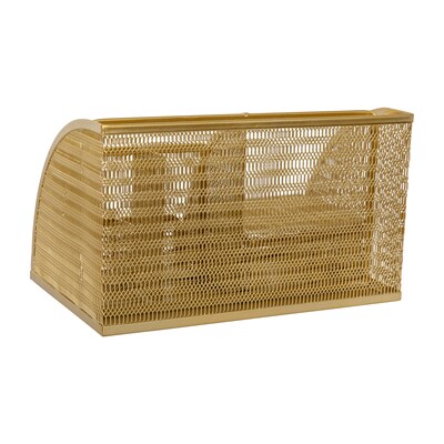 Martha Stewart Ryder 7-Compartment Mesh Metal Desktop Organizer, Gold (HHOHD05GLD)