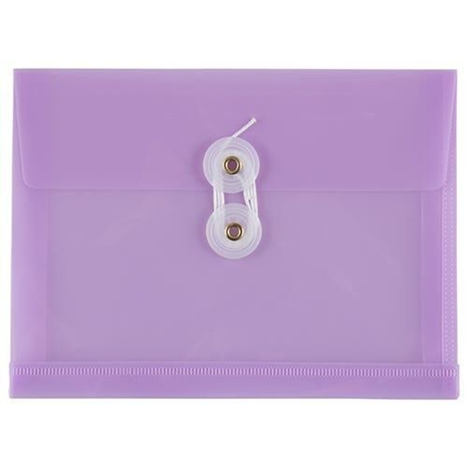 JAM Paper Premium Plastic Filing Envelope with Button & String Closure, 5 1/2 x 7 1/2, Lilac Purple, 3/Pack (920B1lilacx3)