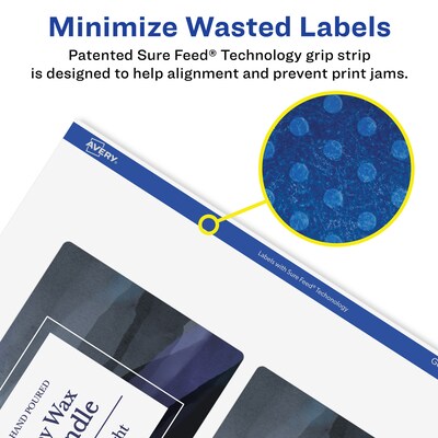 Avery Laser/Inkjet Rectangle Multipurpose Labels, 8" x 3.5", White, 200 Labels/Box (94261)