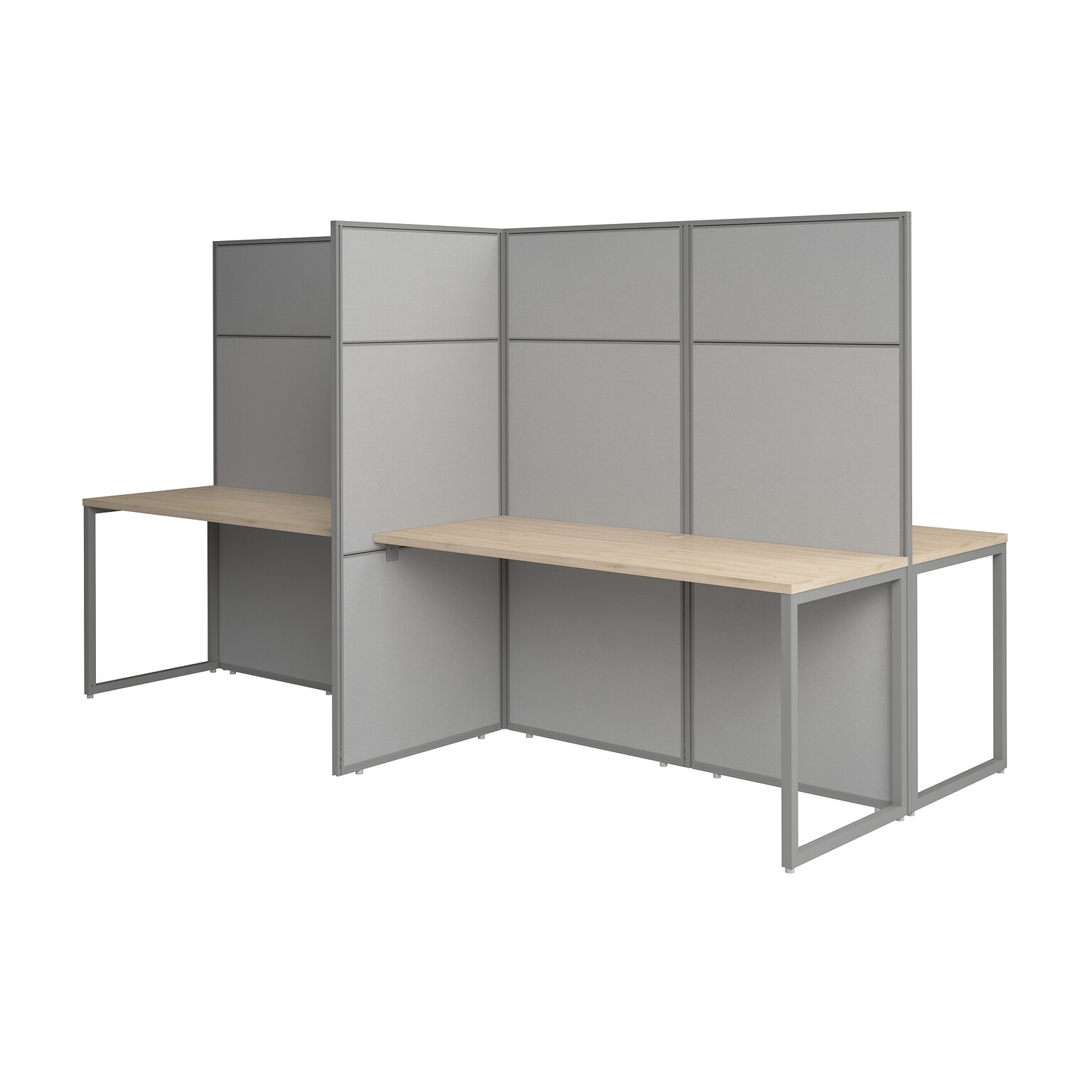 Bush Business Furniture Easy Office 66H x 119W 4 Person Back to Back Cubicle Panel Workstation, Natural Elm (EODH660NE-03K)