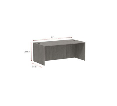 Alera Valencia Series 71" Straight Front Desk Shell, Gray (ALEVA217236GY)