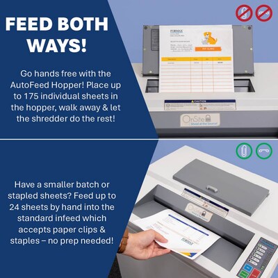 Formax OnSite FD 8502AF 24-Sheet AutoFeed Cross-Cut Commercial Shredder (FD8502AF)