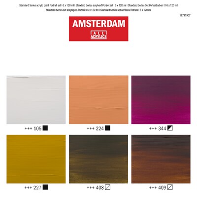 Amsterdam Portrait Acrylic Paint, Assorted Colors, 6/Pack (AMS17791907)