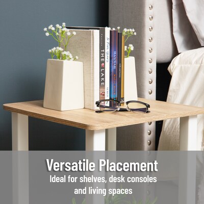 Mind Reader Concrete Book Ends, 5", White, 2/Set (RBPLANT-WHT)