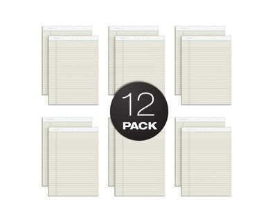 TOPS Prism+ Writing Notepads, 8-1/2" x 11-3/4", Legal Ruled, Ivory, 50 Sheets/Pad, 12 Pads/Pack (63130)