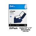 Quill Brand® 2-Pocket Folders, Dark Blue, 25/Box (712523)