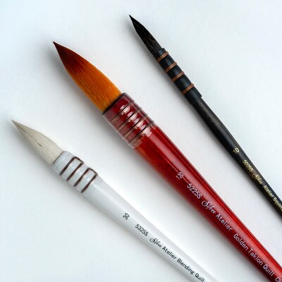 Silver Brush Squirrel Atelier Quill Brushes, 3/Pack (SLVQL5355)