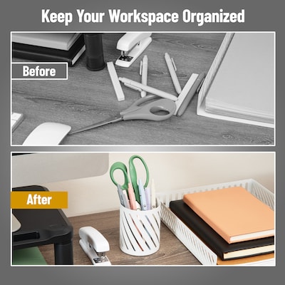 Mind Reader Metal Pen Holder, White (SLCUP-WHT)