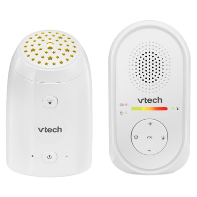 VTech DECT 6.0 Digital Audio Baby Monitor with Glow-on-Ceiling Night-Light & 1 Parent Unit, White (T