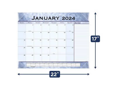 2024 AT-A-GLANCE 22" x 17" Monthly Desk Pad Calendar, Slate Blue (89701-24)