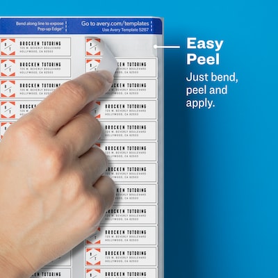 Avery Easy Peel Laser Return Address Labels, 1/2" x 1-3/4", Clear, 80 Labels/Sheet, 25 Sheets/Pack (5667)