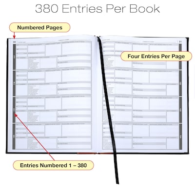 Global Printed Products Hardcover 8.5" x 11" Notary Journal, Black/Tan, 2/Pack (GPP-0094-A)