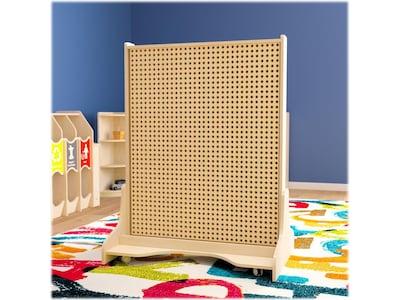 Flash Furniture Bright Beginnings Freestanding STEAM Wall Base with Peg Panels, Brown (MK-ME19936-GG)