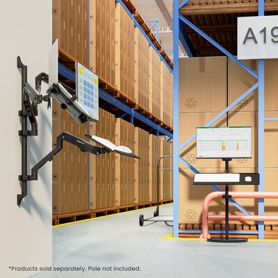 Mount-It! Counterbalance Keyboard Tray Arm for Wall and Pole Mounting, Black (MI-1765KB)