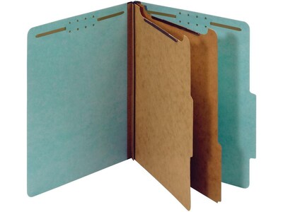Pendaflex Pressboard Classification Folder, 2-Dividers, 2 1/2 Expansion, Letter Size, Blue, 10/Box (24130P)