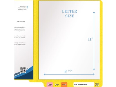 Medical Arts Press Heavy-Duty End Tab File Folder, Straight Cut, Letter-Size, Yellow, 40/Box (S-09458-YLW)